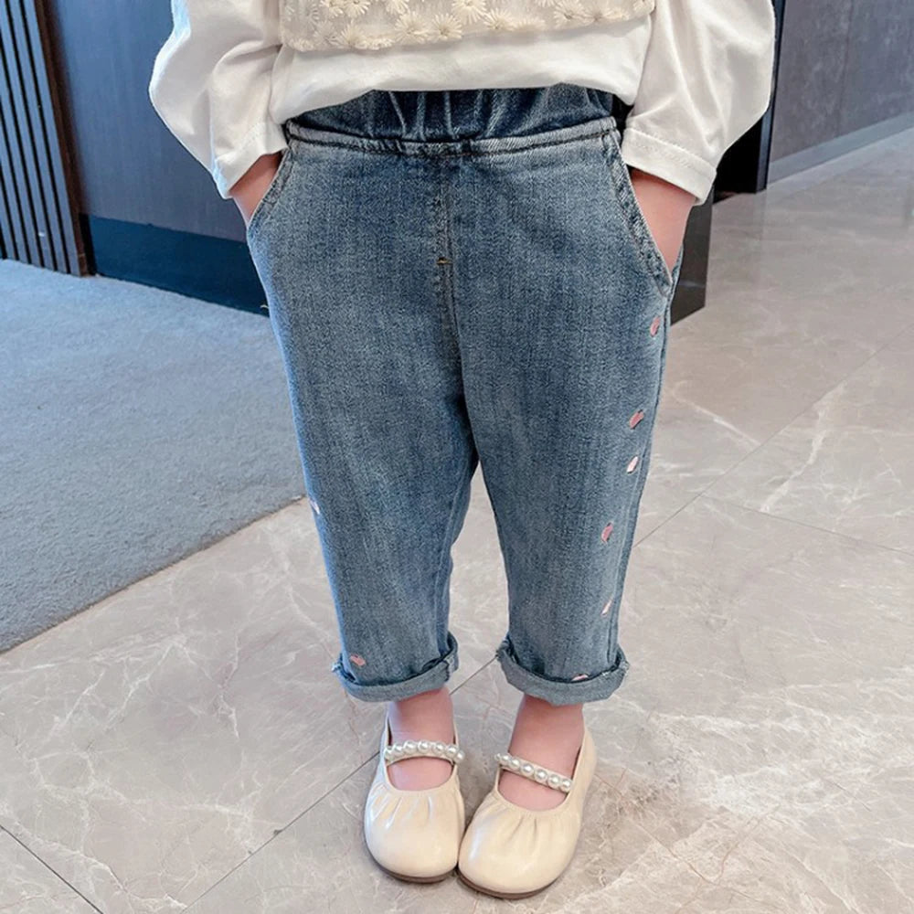 Kids Girls Denim Ripped Light Blue Skinny Jeans Fashion Stretchy Pants  Jeggings | eBay